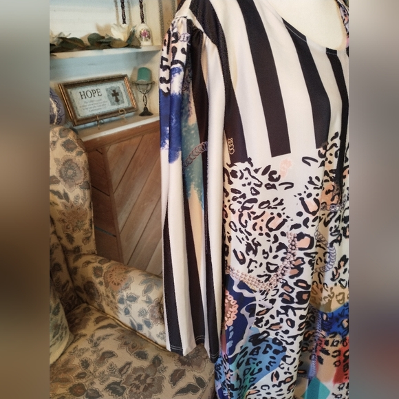 Shein Curve Striped/Animal Print Maxi Dress - Picture 6 of 11